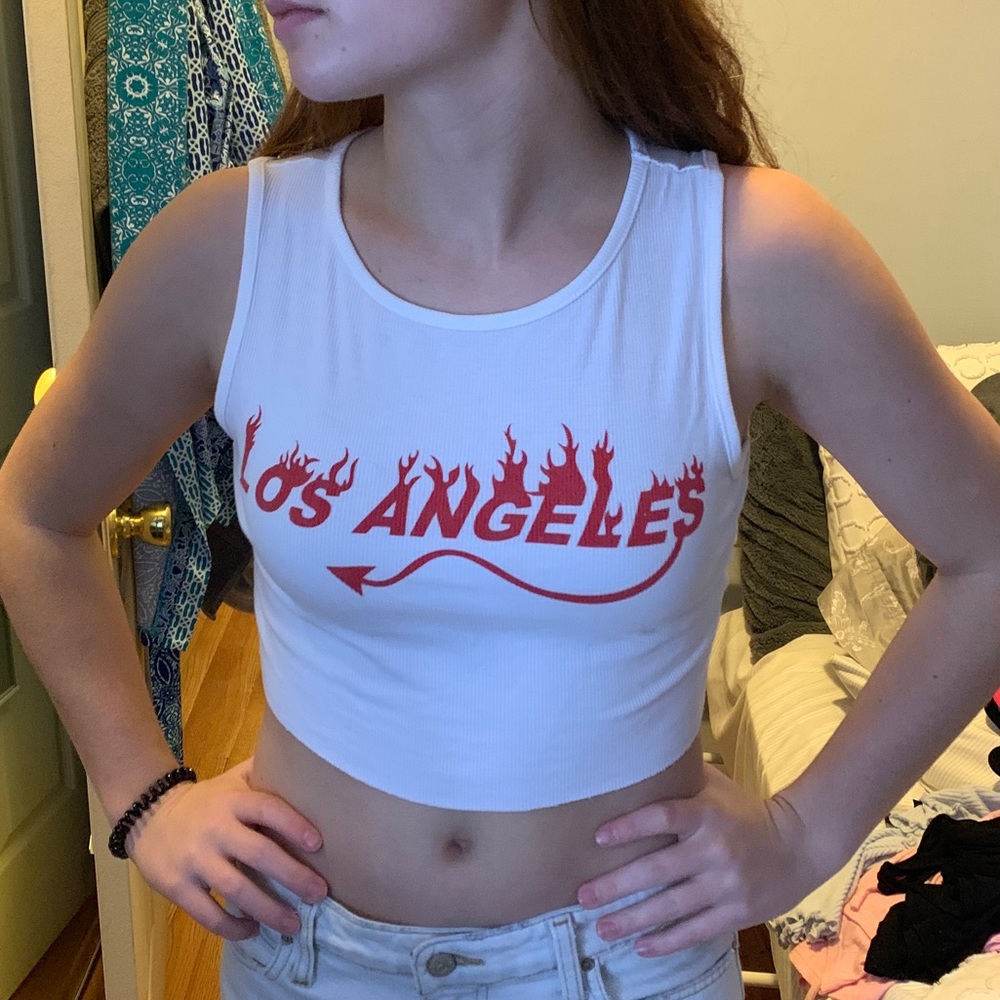 Graphic crop tank